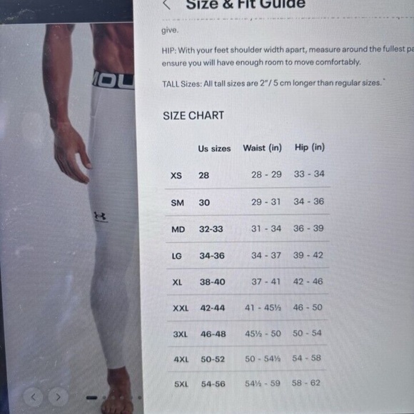 Under Armour ColdGear  Men's Leggings SZ 3XLT Tall White Compression Running NEW - Picture 4 of 7